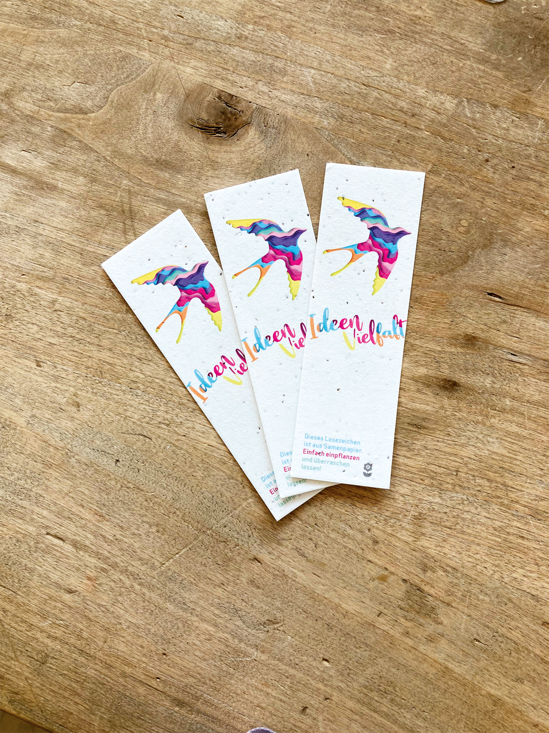 Lesezeichen aus Samenpapier