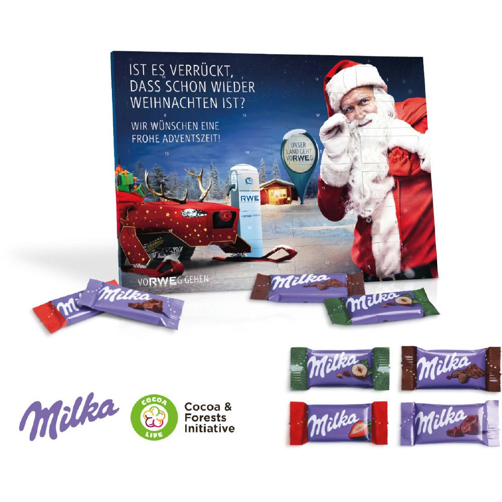 Tisch-Adventskalender mit Milka Schokolade