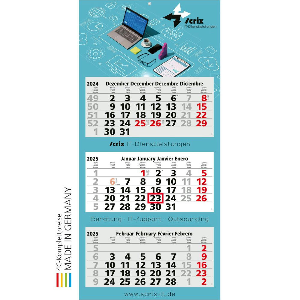 3-Monats-Kalender Maxi Light 3 Bestseller